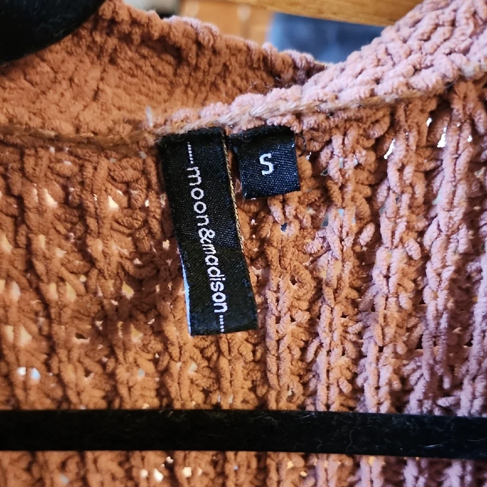 moon & madison Textured Knit Cardigan - Mauve With Pockets! - Picture 2 of 8